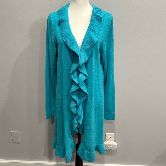 Lilly Pulitzer Sweaters Lilly Pulitzer Turquoise Long Cardigan With